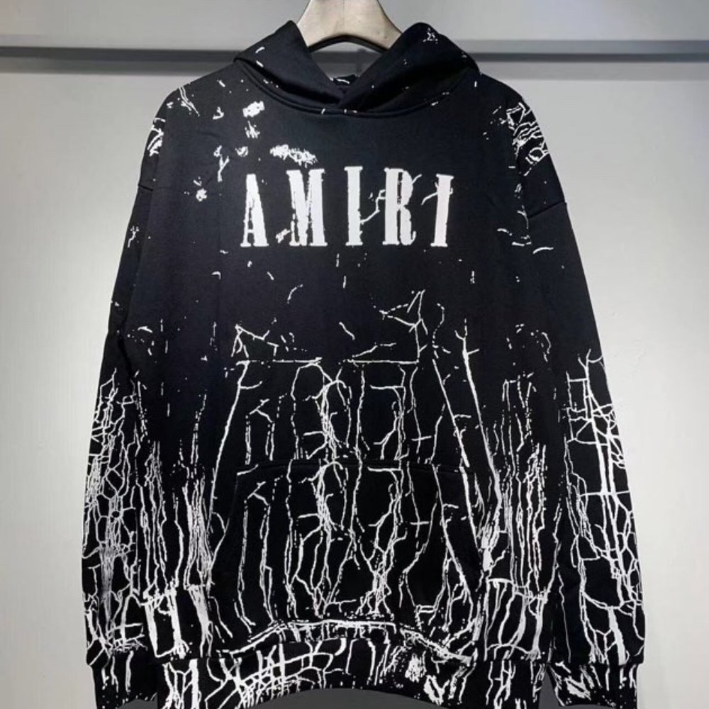 AMIRI Classic Logo Print Graffiti Hoodie Sweatshirt